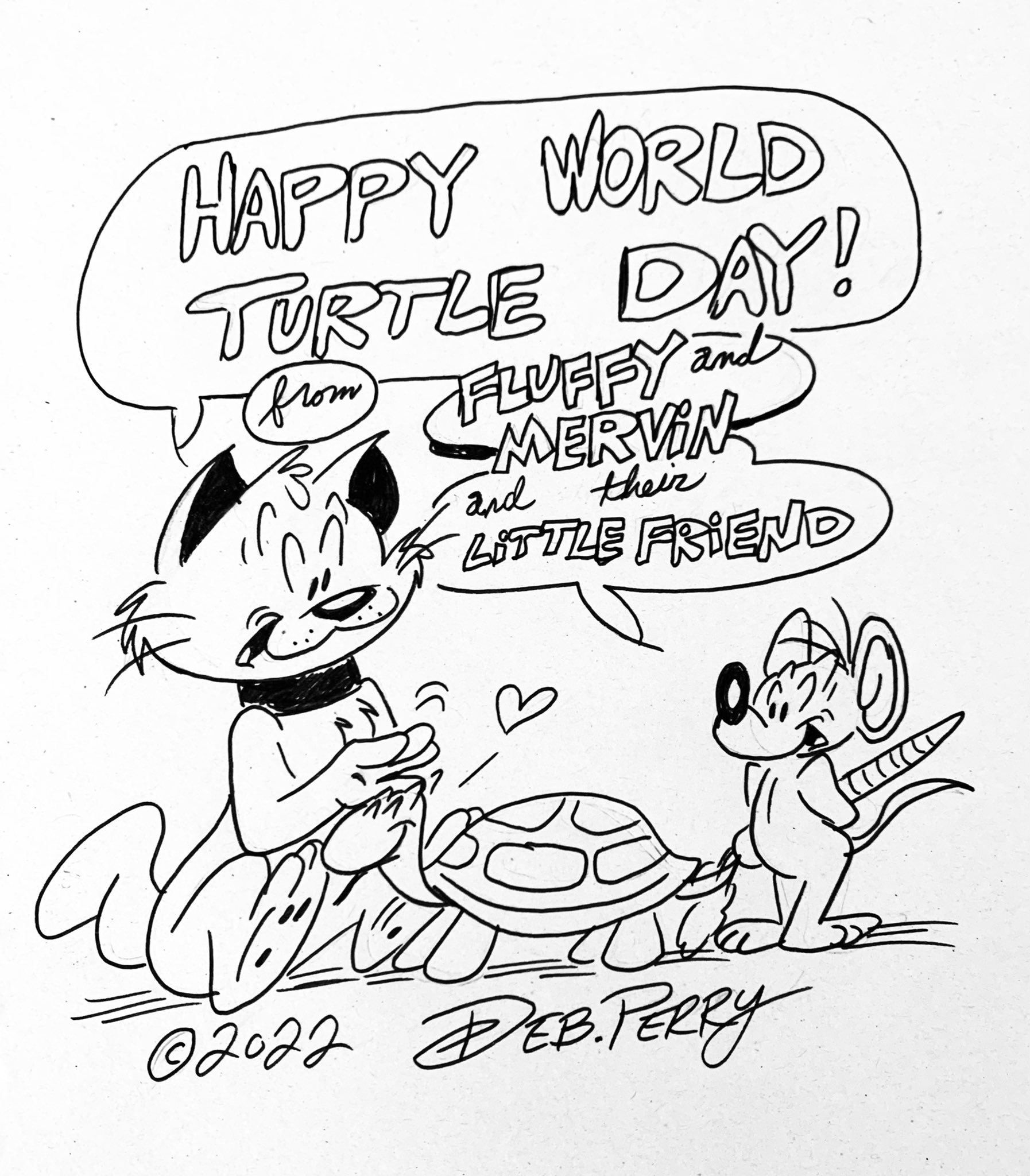 From Fluffy and Mervin and their Little Friend!
