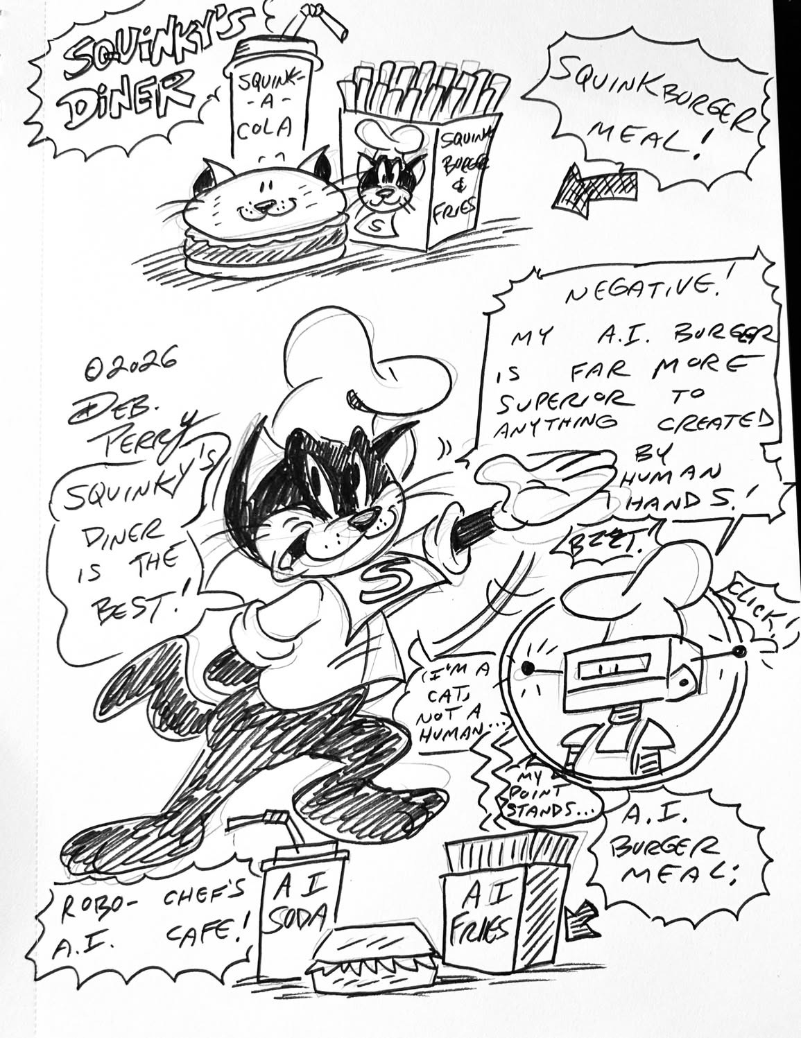 So, who do you think would make the best burger? Squinky’s Diner or Robo-Chef’s AI Cafe?
